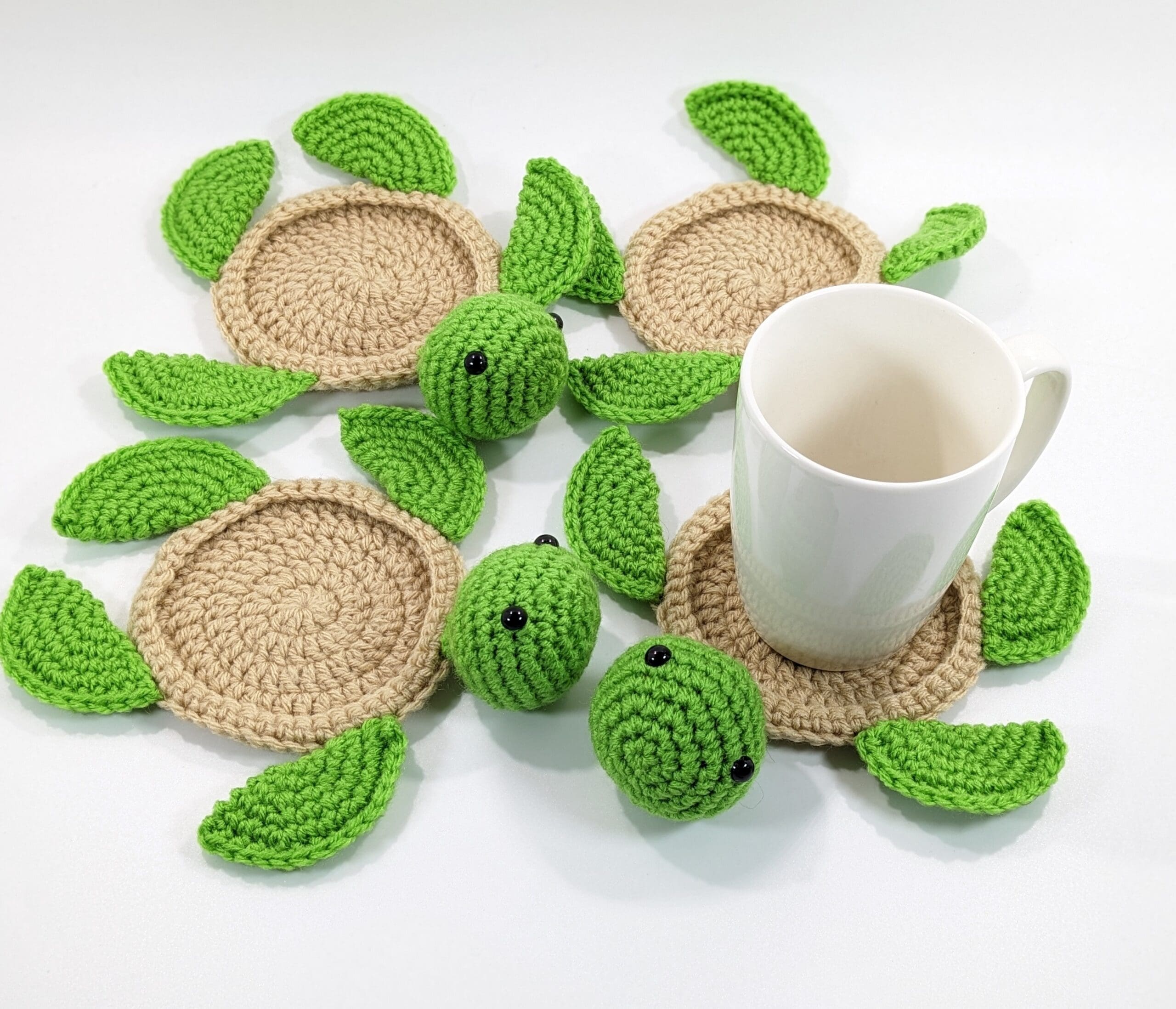 Sea turtles crochet coaster set Sea turtles crochet coaster set