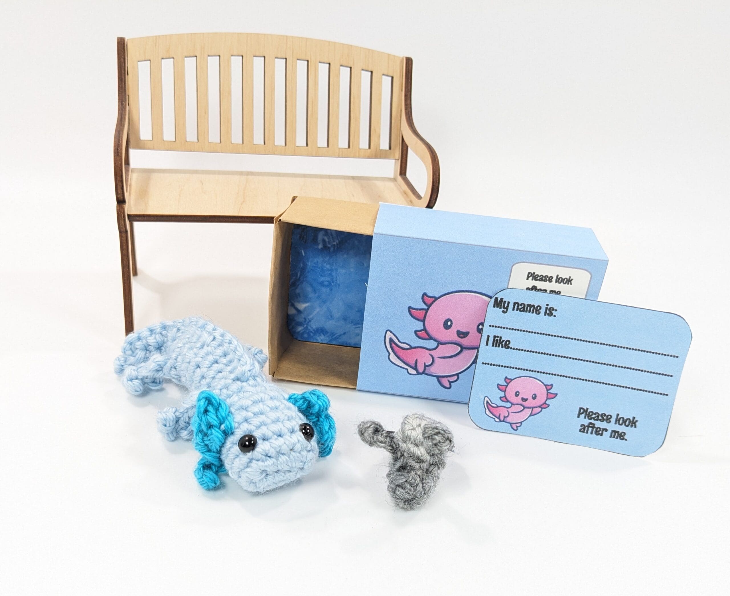 Matchbox mini axolotl crochet toy pet Matchbox mini axolotl crochet toy pet - image 2