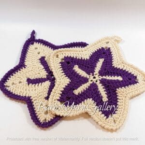 Star Multi-Purpose Purple Crochet Cloths