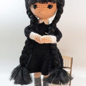 Wednesday Doll Crochet Novelty Toy