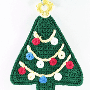 Christmas tree potholder crochet hot-pad