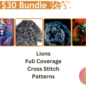 Lions cross stitch pattern bundle