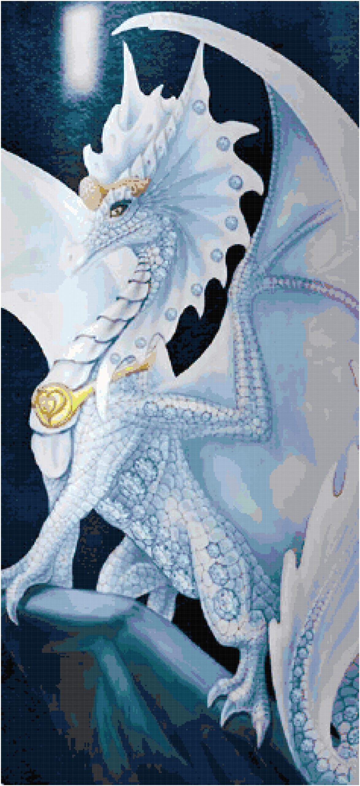 Misty dragon cross stitch pattern Misty dragon
