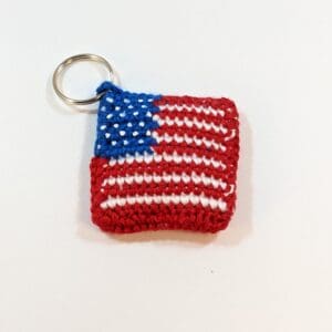 American Flag Crochet Key Ring