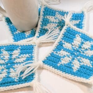 Snowflake Coaster Set Crochet Decor