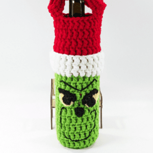 Green Elf Tote Crochet Bottle Cozy