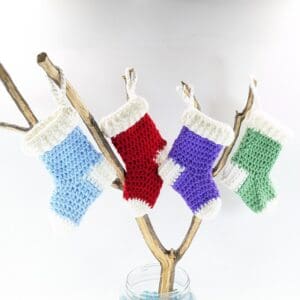 Mini Crochet Stocking Christmas Ornaments