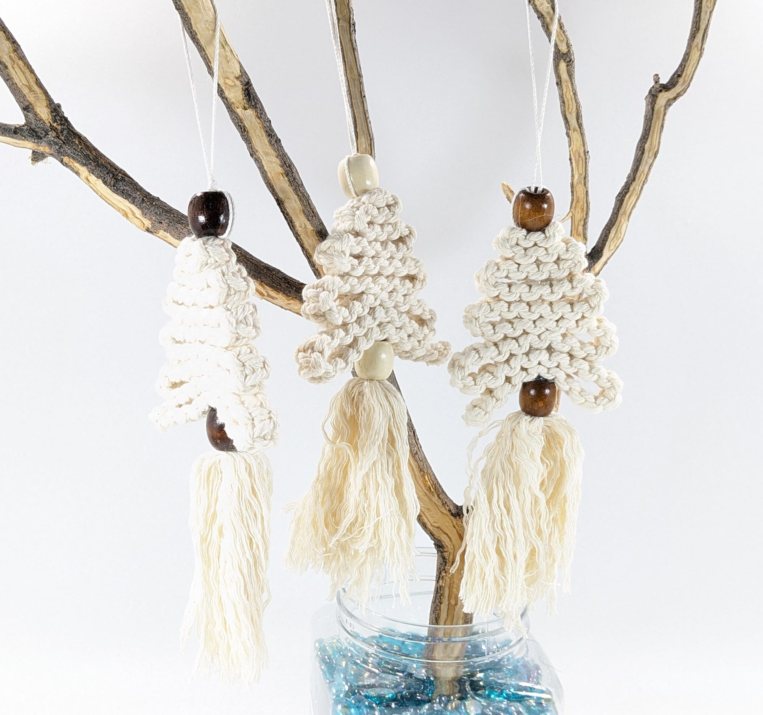 Boho macramé tree christmas ornaments Boho macramé tree christmas ornaments