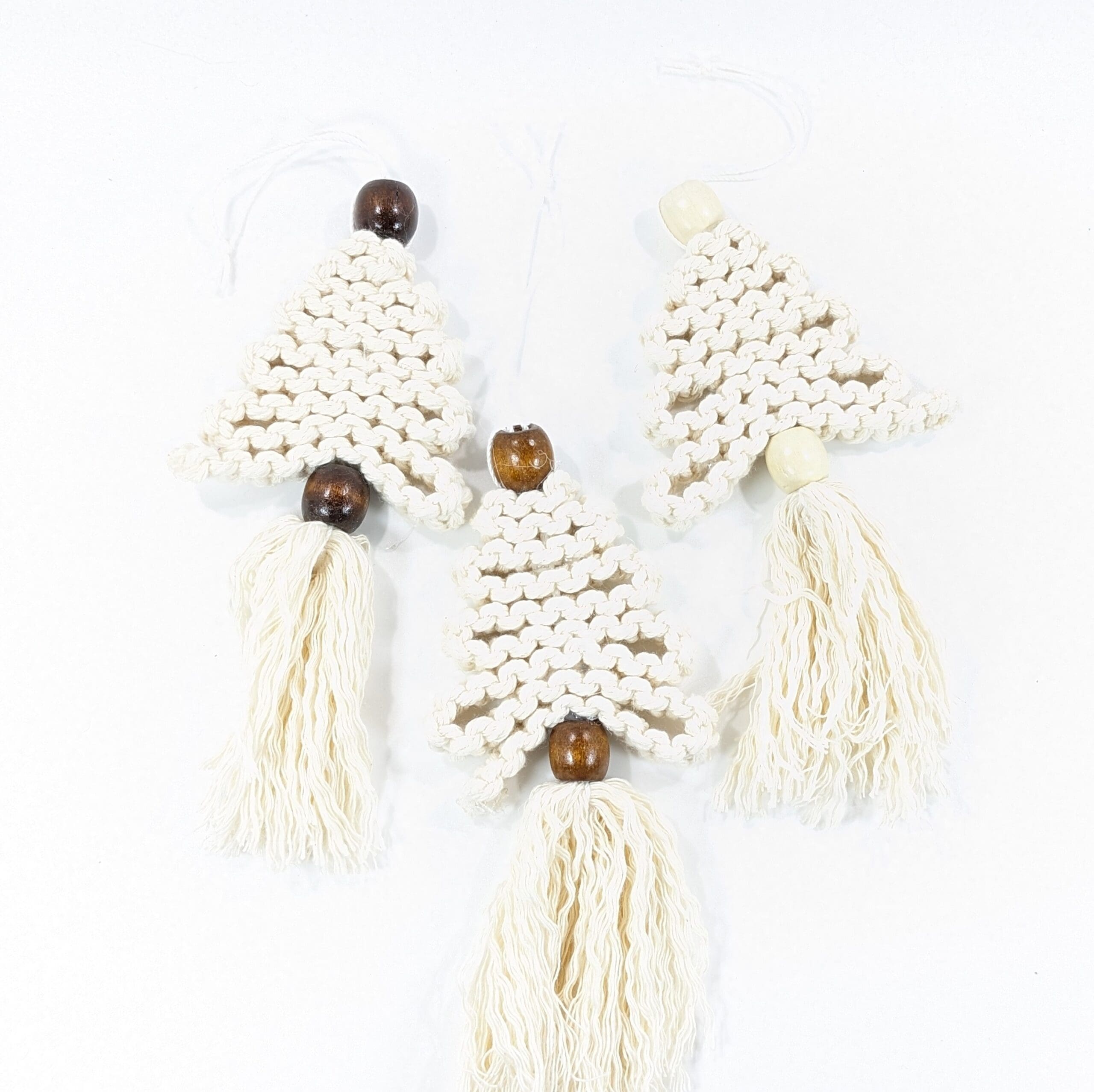 Boho macramé tree christmas ornaments Boho macramé tree christmas ornaments