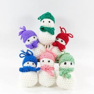 Snowman Crochet Christmas Tree Ornaments
