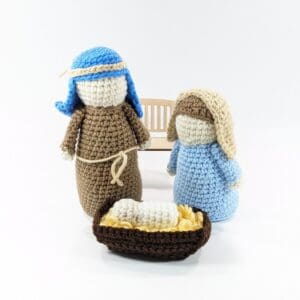 Crochet nativity plush holiday decor