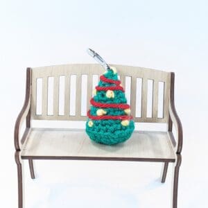 Mini christmas tree crochet clip on