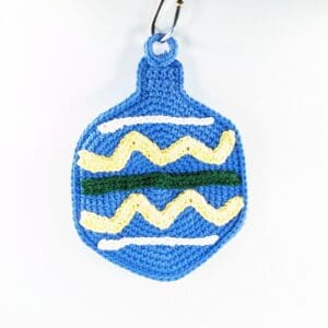 Ornament potholder crochet blue/yellow