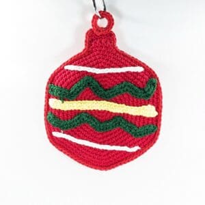 Ornament potholder crochet red hot - pad