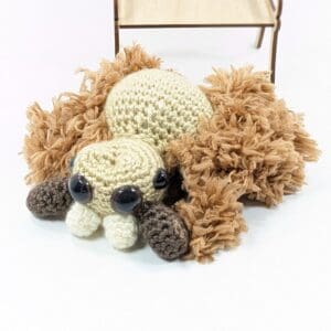 Spider Fluffy Brown Crochet Decor