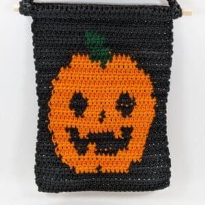 Jack -O-Lantern Crochet Wall Decor