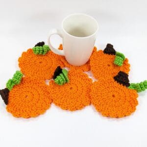 Pumpkin Coasters Crochet Fall Decor