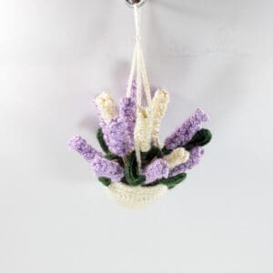 Hanging Lavender Crochet Flower Basket
