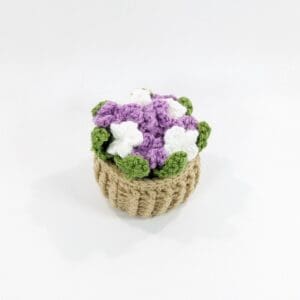 Mini Violets Crochet Basket Decor