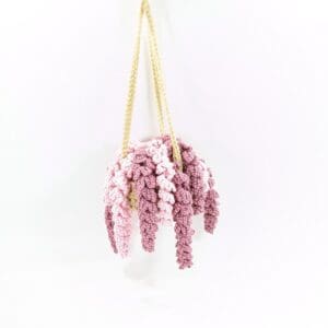 Pink Wysteria Hanging Crochet Plant