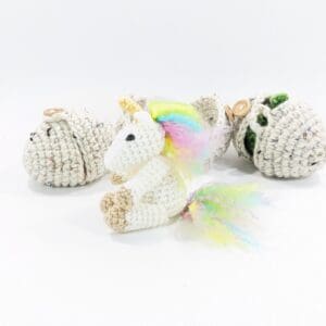 Rainbow Mini Unicorn Crochet Egg Toy