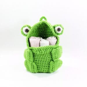Frog Crochet Hanging Basket Decor