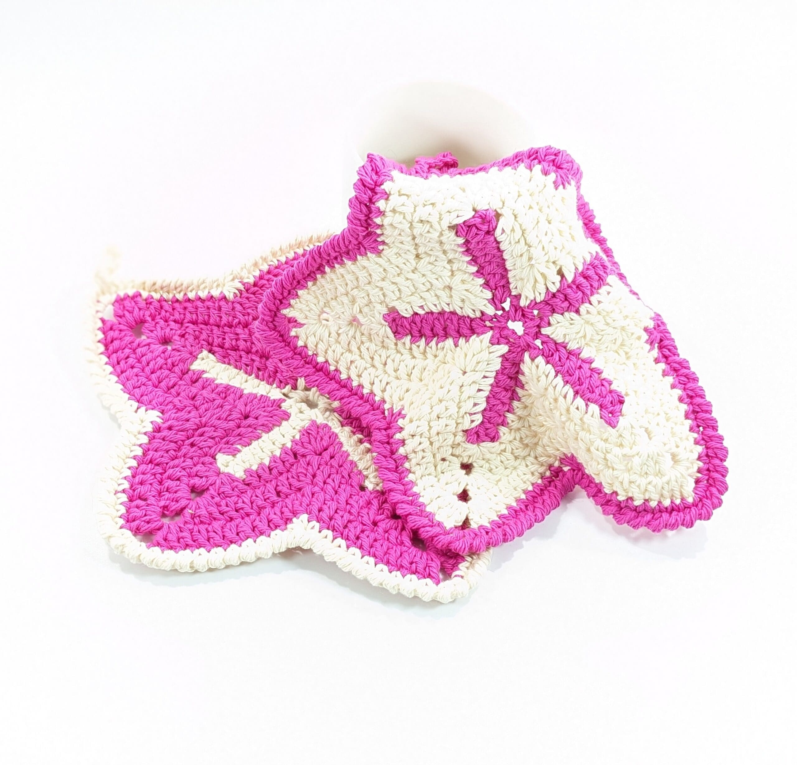 Star multi-purpose pink crochet cloths Star multi-purpose pink crochet cloths