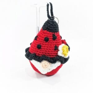 Ladybug Gnome Crochet Key Ring