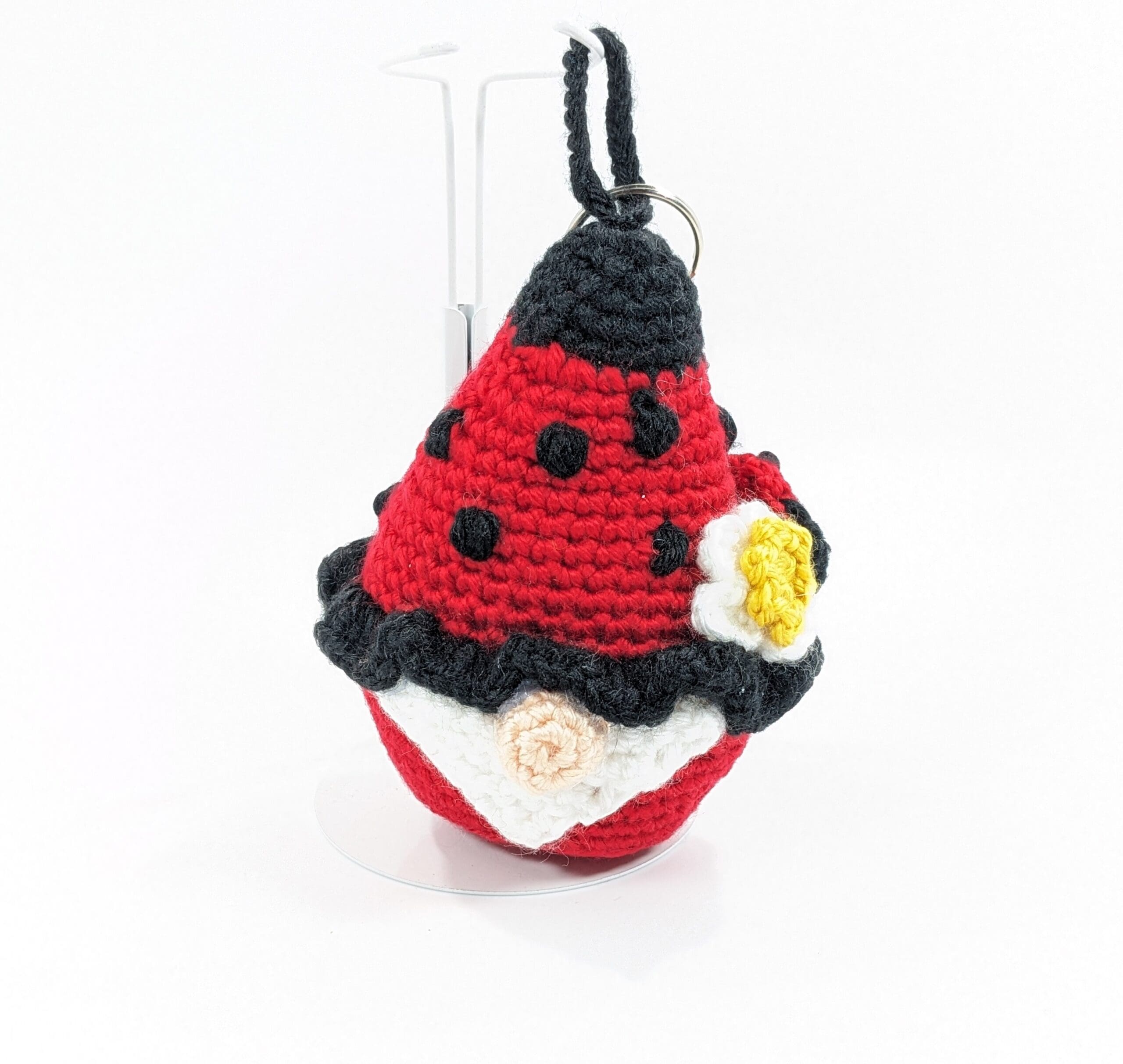 Ladybug gnome crochet key ring Ladybug gnome crochet key ring