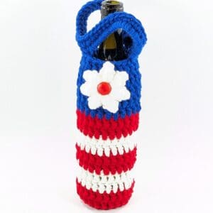 Patriotic Bottle Crochet Tote Bag