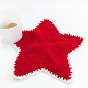 Patriotic Star Crochet Table Mat Decor