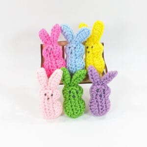 Crochet bunny peep family decor toy