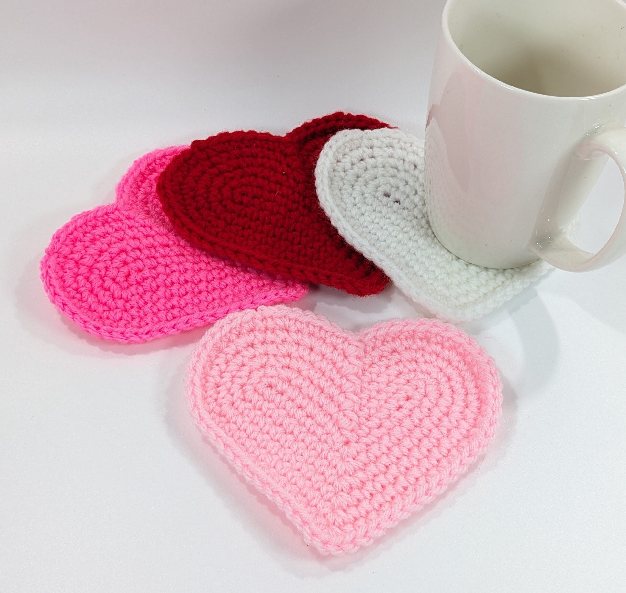 Heart shape crochet coaster set Heart shape crochet coaster set