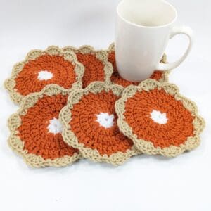 Pumpkin pie coaster set