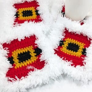 Christmas fluffy santa coasters