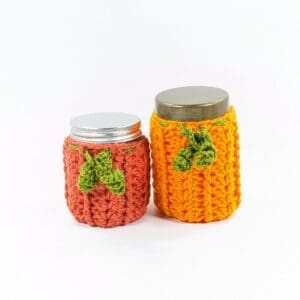 Pumpkin Crochet Jar Set Decor