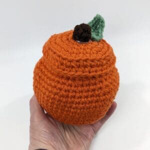 Pumpkin jar crochet pot