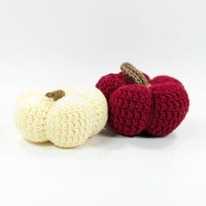 Pumpkin Small Burgundy & Cream Crochet