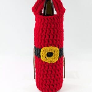 Santa bottle tote crochet bag