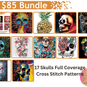 Skull Cross Stitch Pattern Bundle