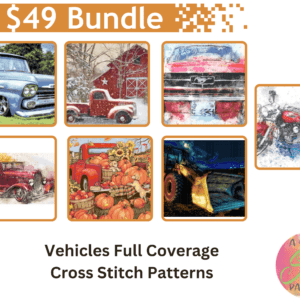 Vehicles Cross Stitch Pattern Bundle