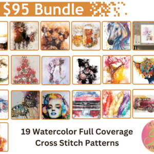 Watercolor Cross Stitch Pattern Bundle