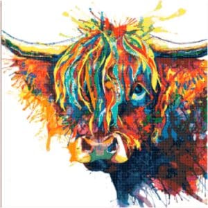 Watercolor Highland Cow