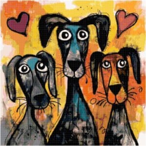 Abstract Dogs Cross Stitch Pattern