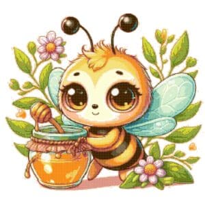 Bee cross stitch pattern
