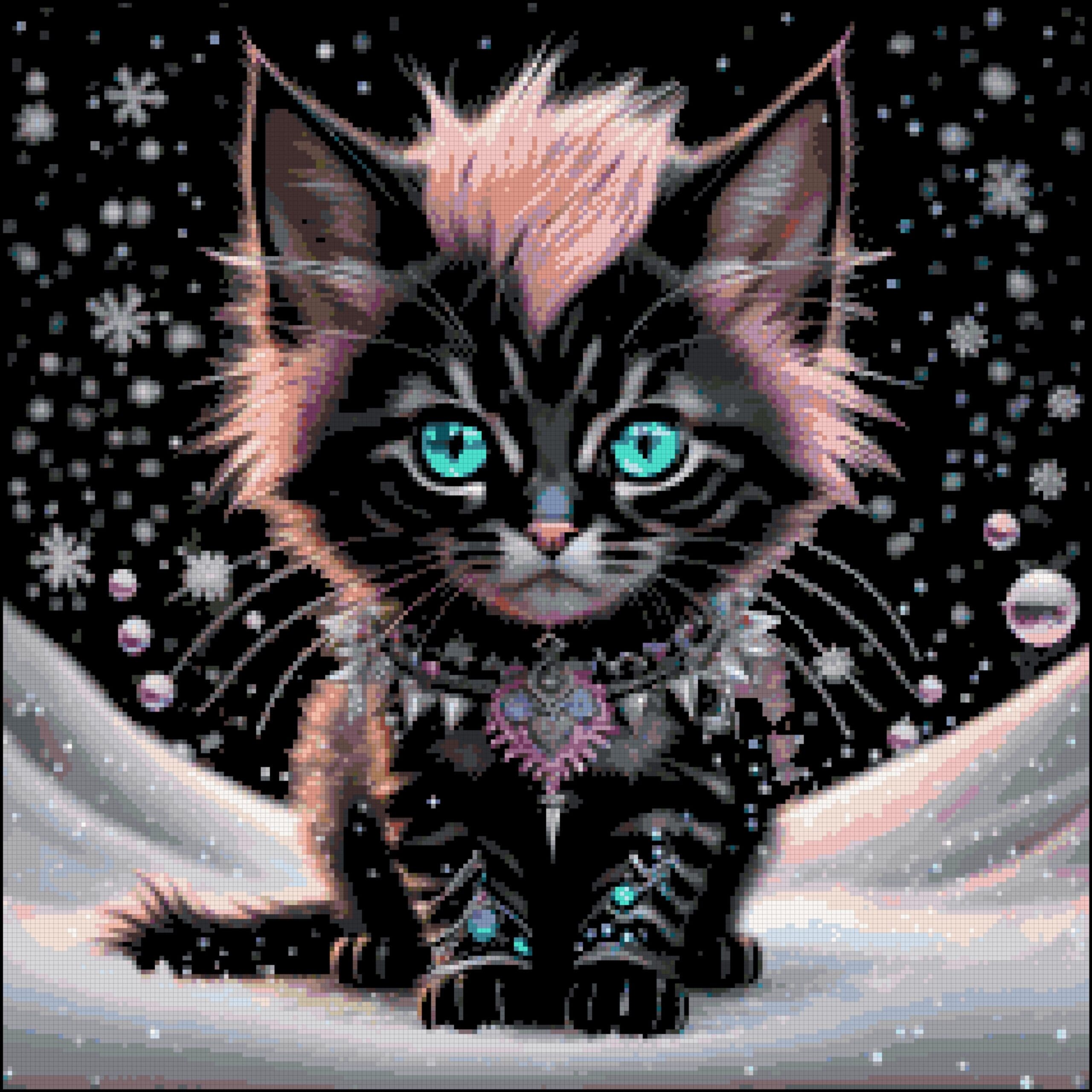 Black kitten cross stitch pattern Black kitten cross stitch pattern