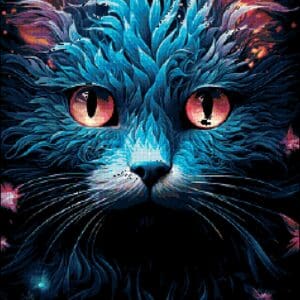 Blue Cat 2 Cross Stitch Pattern