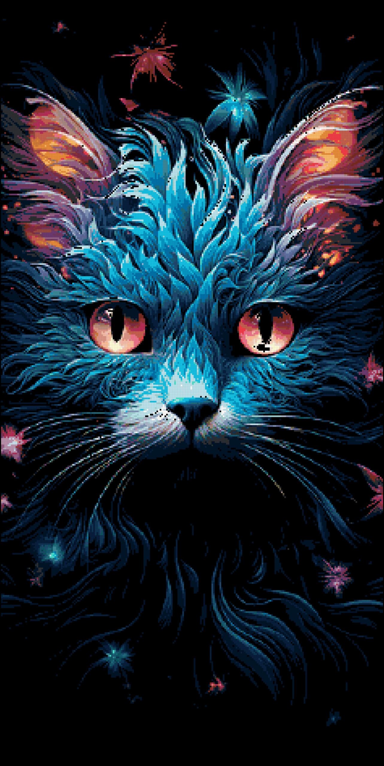 Blue cat 2 cross stitch pattern by a cross stitch pattern Blue cat 2 cross stitch pattern