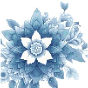 Blue Flower Cross Stitch Pattern