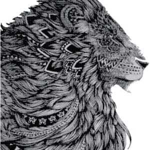 Adult Coloring Lion Cross Stitch Pattern